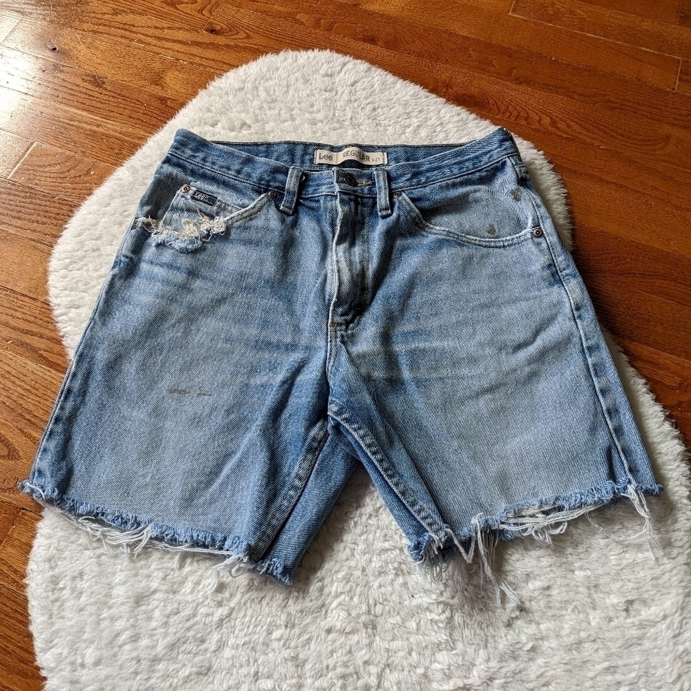 vintage LEE distressed denim Jean cut off shorts 30